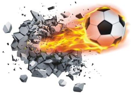 2 Stück Flamme, Fußball, Zerbrochene Wand, Dekoration, Wandaufkleber, Kinderzimmer, Cartoon, Nachttisch, Schlafzimmer, Fragmente, Poster, Aufkleber, Pvc Selbstklebend, 40 * 55cm