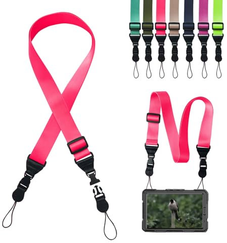 Gowjaw Tracolla regolabile: comoda tracolla in nylon per iPad e tablet Samsung, borsa binoculare per fotocamera, borsa per laptop (rosa), Rosa, 1 Pacchetto
