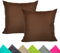 JACK 2er Set 40x40cm Outdoor Kissenhülle Kissenbezug Wasserfest Sitzkissen Lounge Kissen Garten Stuhl Lotus Effekt, Farbe:Braun