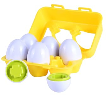 TACHAN - Pack 6 Huevos encajables-Juguete Educativo Formas y Colores - Juguete Infantil de clasificación(CPA Toy Group 786T00745)