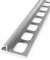 Profilé pour carrelage 8 x 28,5 x 2500 mm, hauteur de bordure 8 mm, profilé quart de cercle, en aluminium fermé, perforé, profilé métallique argenté Küberit
