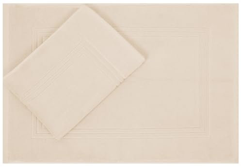 Betz 2 Stück Luxus Badvorleger Badematte Duschvorlage Gold Größe 60x100 cm Qualität 950g/m² 100% Baumwolle Farbe beige