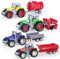 Tcvents 4er Pack Bauernhof Traktor Spielzeug mit Anhänger, Metall-Legierung Kinder Traktor Spielzeug für Jungen ab 3 Jahren, abnehmbare Die-Cast Traktoren und LKW für Kinder 3-8 Jahre Geburtstag