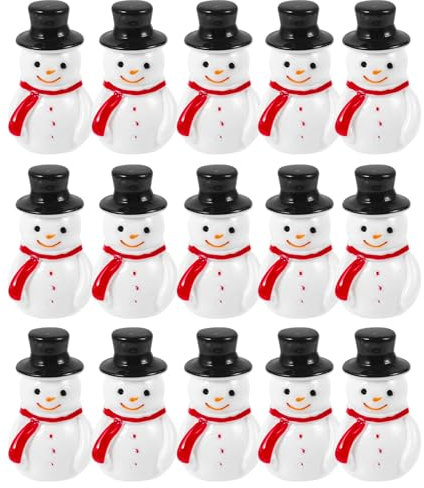 BESPORTBLE 20 Pcs Mini Snowman Figurines - Christmas Resin Snowman Ornaments with Top Hat for DIY Crafts - Miniature Xmas Decorations for Home Party Decor 29x19x15cm