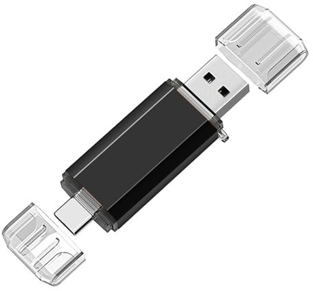 CLé USB 64 Go, OTG Clé USB C 64Go 2 en 1 Type C Pen Drive 64 GB Portable Clef USB 64go USB C 2.0 Stick 64gb, OTG Mémoire Stick pour PC/Smartphones, Noir