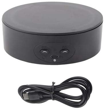 Rotating Display Stand, Electronic Turntable Display Stand,360 Degree Rotating Display Stand Maximum Load 6.6lb Electric Rotating Turntable for Wine Bottles Cosmetics Watches (Black)
