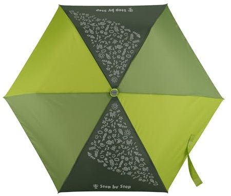 Step by Step Regenschirm Green, grün, Magic Rain Effect, Doppler für Kinder, inkl. Farbwechsel, Tasche und Handschlaufe, für die 1. bis 4. Klasse