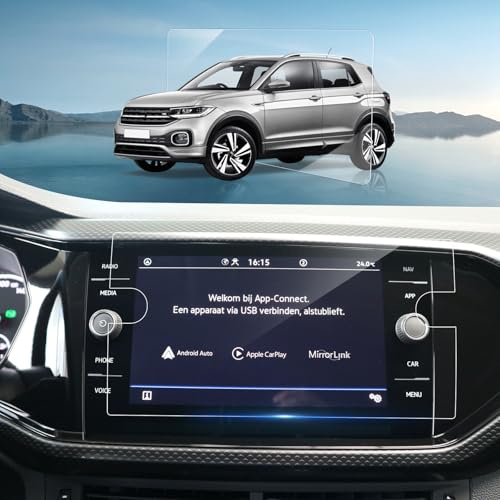 BSTW für 2025 T-Cross Displayschutzfolie Kompatibel mit 2019-2024 2025 VW t Cross 8 Discover Media Navigation Schutzfolie Tempered Glas Displayschutzfolie 9H Kratzfest HD Klar t-Cross 2024 Zubehör