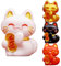 komsoup Figurines de Chat Porte-Bonheur Maneki Neko,Feng Shui Statue de Chat Maneki Neko,Lucky Cat,Chat Maneki Neko,Chat Porte Bonheur Chinois,Chat Chinois Porte Bonheur