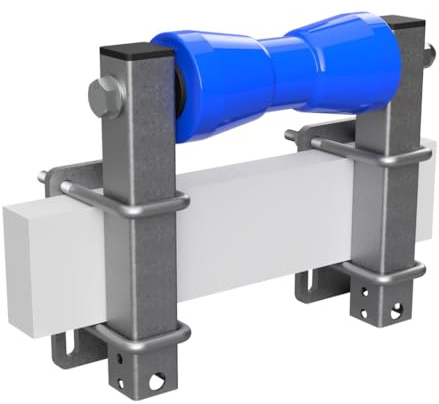 SUPROD Polyurethan Kielrolle mit Stützen Sliprolle Bootstrailer Sliphilfe verzinkt B=200, L=250 mm, blau