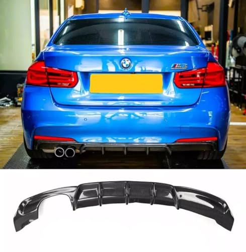 For Auto Perfectionists UK Rear Valance Diffuser Boot Spoiler Compatible With BMW 3 Series F30 F31 2011-2019 Twin Exit ABS Carbon Fibre