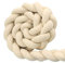 AmphaDeco Bettschlange Geflochten 1 2 3 4 5M, Geflochten Bettschlange Bettumrandung Baby, Seitenschläferkissen Stillkissen, Deko-Kissen Baby Kopfschutz Nestchenschlange,Beige,250cm