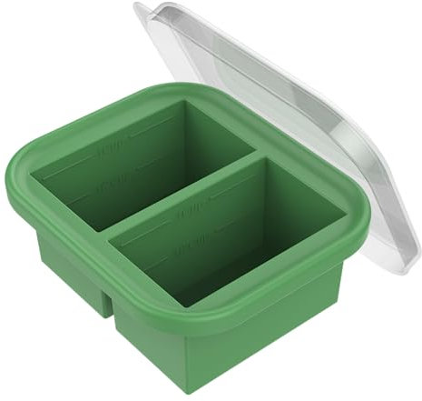 Homagical 1 Pack Silicone Molds with Lid -Makes 4 Cup Soup Freezer Ice Cube Tray Ideal for Storing Freezing 250mL/125mL Broth, Soup, Leftovers and Sauce.