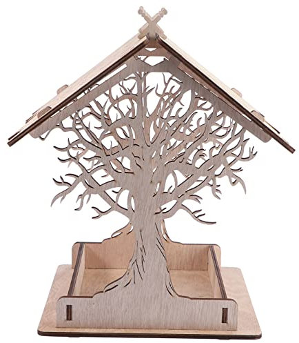 IMIKEYA 1Stück Holz Vogelfutterhaus Für Garten Wetterfestes Langlebiges Vogelhaus Mit Einfachem Aufhängevorrichtung Futterstation Für Wildvögel