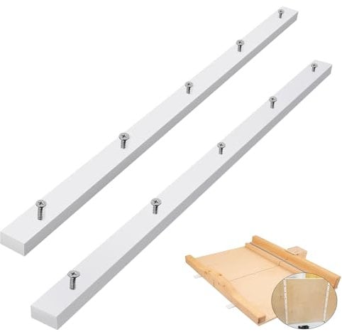 KETIPED 2 Pack Crosscut Sled for Table Saw, Miter Slot Runners, 3/4 x 3/8 x 17 Premium UHMW Miter Bar with Predrilled Holes & Screws Ideal for U Tracks, Router Table, Bandsaw, Coping Sled,MGJ-105W