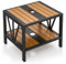 COSTWAY Pied de Parasol Table Base 2 en 1, Table d'Appoint Exterieur avec Trou 4 cm, Tables Basses de Jardin Métallique à 2 Niveaux, Étagère de Rangement, pour Balcon Jardin (52 x 46 x 45 cm)