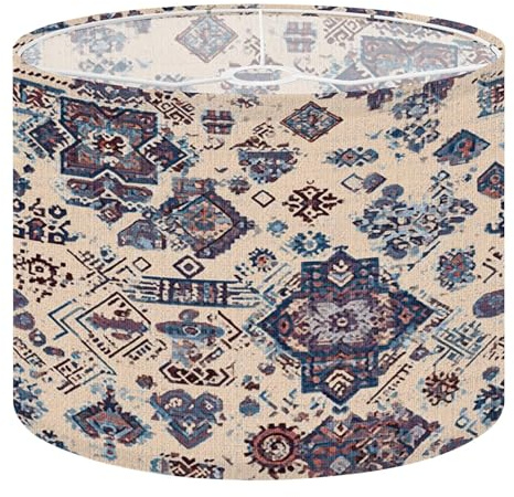 Large Lamp Shades for Floor Lamps Indian rug tribal ornament Aztec towel yoga mat Henna tattoo style Can Easy Assembly Required Fabric Lamp Shades for Living Room Kitchen Room Decor 16x16x12in