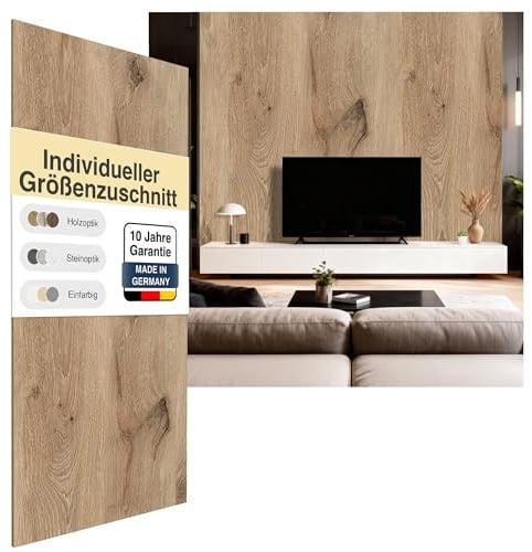 WALLando Premium Wandpaneele Schwarzwaldeiche hell– Individueller Zuschnitt | Robuste PVC-Wandverkleidung für Wohnzimmer, Küche & Bad – Einfache Montage ohne Bohren – Vielseitige, moderne Designs