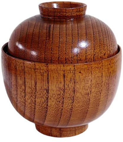 Supvox Holzschale mit Deckel aus Saazao Holz Praktische und Stabile Japanische Snackschale für Partys und Servieren Kleine Multifunktionale Speiseschüssel mit Dekorativem Stil