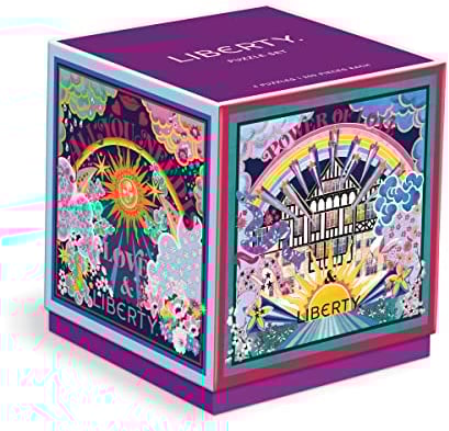 Galison Liberty Power of Love Set of 4 Puzzles - 800 Stück, 4 Sets à 200 Teile, Würfel, Klassisch, Jigsaw Puzzle Set, Puzzle, Blumig, Mittelstufe, Alle Altersgruppen