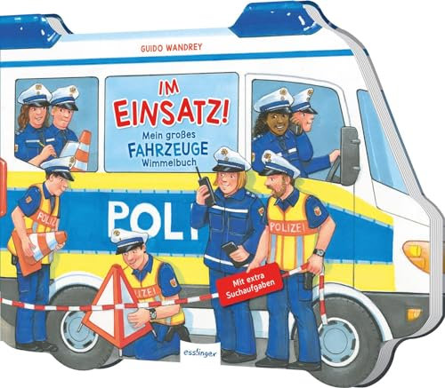 Im Einsatz!: Mein großes Fahrzeuge-Wimmelbuch | Rettungswagen von Polizei, Feuerwehr & Krankenwagen