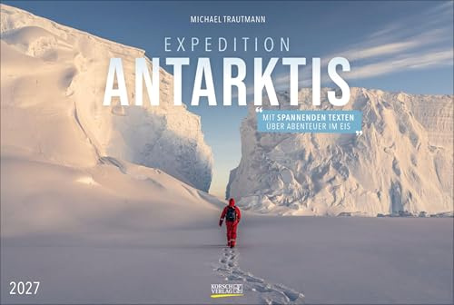 Expedition Antarktis 2027: Großer Foto-Wandkalender mit Bildern von der Antarktis. Edler schwarzer Hintergrund. PhotoArt Panorama Querformat: 58x39 cm.