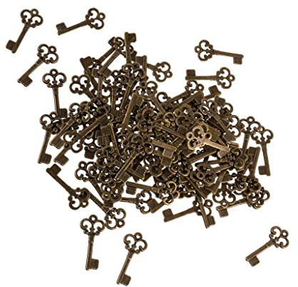 Sharplace 100 Stück Vintage-Schlüssel Dekoration antike Anhänger Set, antike Schlüsselanhänger, Dekoration Anhänger Schlüssel, Skelett-Schlüssel für DIY Halskette machen Schmuck Basteln Party favours