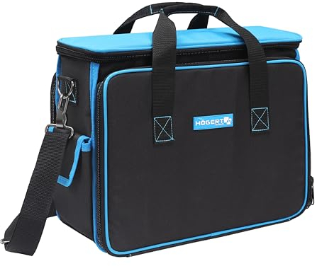 Högert Technik, Werkzeugtasche, 600D Polyester, Abriebfestigkeit, 29 Taschen, 42x21x32, Maßbandhalter, 3 Reißverschlussfächer