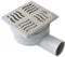 First Plast CHABS1040IN Chiusino Sifonato in ABS con Griglia, Argento (Inox), 100x100 mm