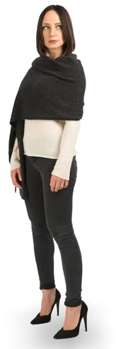 Dalle Piane Cashmere - Stola aus 100% Kaschmir - Made in Italy - für Frau, Farbe: Anthrazit, Einheitsgröße