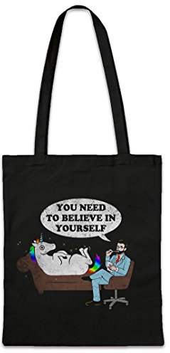 Urban Backwoods Psycho Unicorn Hipster Bag Beutel Stofftasche Einkaufstasche