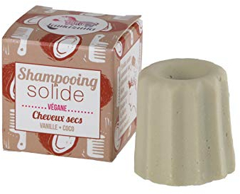 Lamazuna Festes Shampoo Vanille-Kokos (trockenes Haar) 55g Vegan/Handgefertigt im französischen Chevreuse-Tal