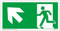Plaque de Issue der Secours | Sortie de Secours | extra-longue luminescence | PVC autocollant 297x148mm | selon ISO 7010 | flèche gauche oblique vers le haut | Chemin de fuite | Dreifke® extra 160