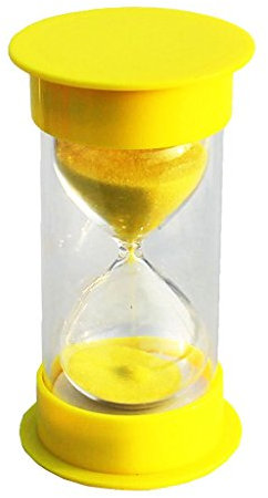 Inzopo Sablier 20 minutes avec couvercle jaune et sable