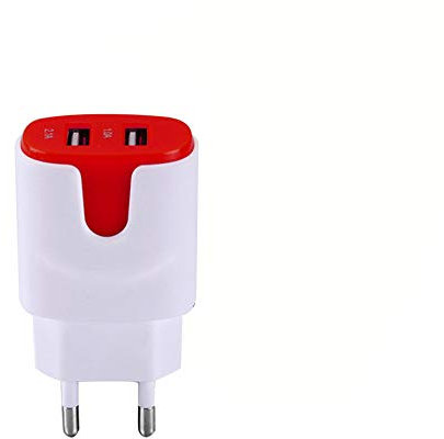 Netzadapter Farbe USB für Nubia Red Magic 3 Smartphone Tablet Doppelsteckdose 2 Ports Strom AC Ladegerät (rot)