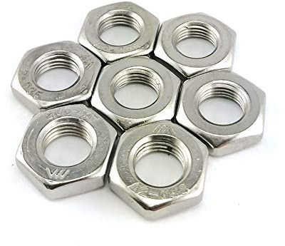 Dado esagonale basso filettatura fine in acciaio inox A2 DIN 439 (M10 x 1,25) x50