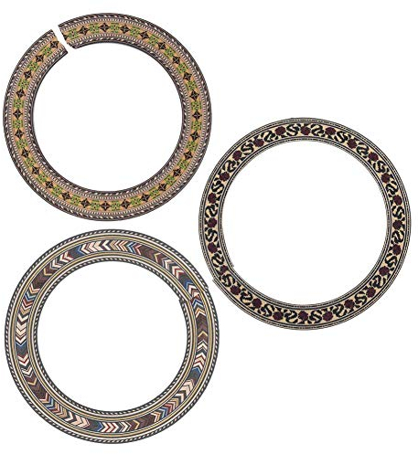 Bnineteenteam 3 Stücke Holz Schallloch Rosette Inlay Schallloch Aufkleber für Akustische Klassische Gitarre Teile Zubehör