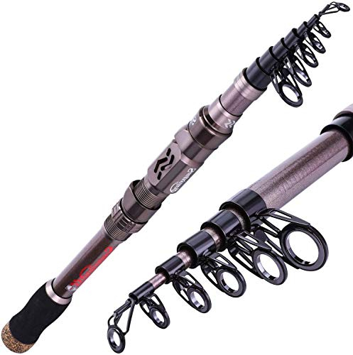 Sougayilang - Canna da pesca telescopica in fibra di carbonio da 24 tonnellate, supporto per mulinello lavorato a macchina CNC- SILVER-1.8M