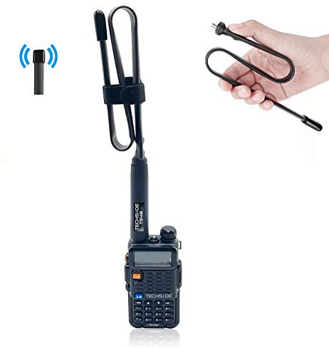 TECHSIDE TS48 Faltbare Antenne 48 cm SMA-Buchse Erhöhte Reichweite TI-F8 + | Militärische taktische Verwendung | Kompatibel mit Baofeng BF-888S, UV-5R, UV-5RA, UV-5RE, UV-82 Plus, DM-5R Plus