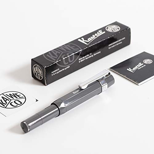 Kaweco Sport Skyline Fountain Pen Grey, Fine Nib Sport Octagonal Clip Chrome