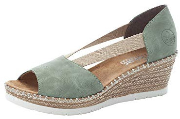 Rieker Women's 619X1 Sandal, Green, 6.5 UK