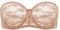 DOBREVA Donna Reggiseno Pizzo Senza Spalline Non Imbottito con Ferretto Invisibile Spalline Removibili Naturale 3C