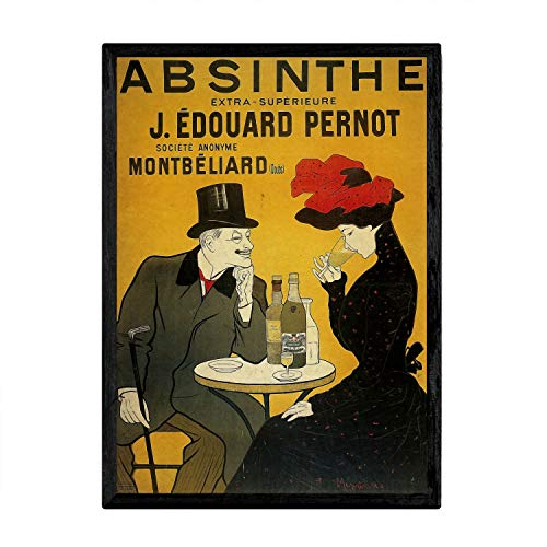 Nacnic Vintage Poster Absinth. Blätter für Interieur mit klassischen und antiken Werbebildern zu dekorieren. Gemälde Retro-Dekor. A4-Format