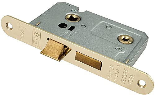 Locking Bathroom Door Sashlock Latch - Radius Forend - 64mm - Electro Brassed | Thumb Turn Bathroom Door Lock and Latch - Secure WC Privacy Sashlock - Available in Multiple Finishes