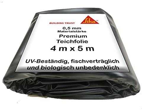 PVC Teichfolie 4 m x 5 m Stärke 0,5mm schwarz Teich Gartenteich Teich Teichbau