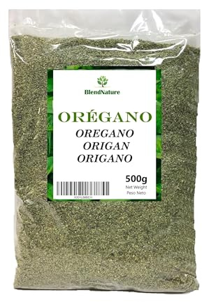 Feuilles d'Origan en Vrac 500g - 100% naturel et Vegan - Idéal pour les Pâtes, les Pizzas et pour aromatiser les Viandes - Cadeau Cuillère doseuse