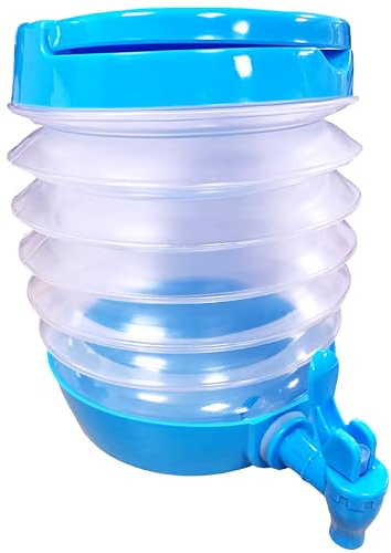 Water Carrier Collapsable Container with Tap 3.5 Litre Capacity Festival Camping Home an Essential Foldable Water Carrier Easy Storage & BPA Free Portable Lightweight Carry Handle - Vanilla Leisure