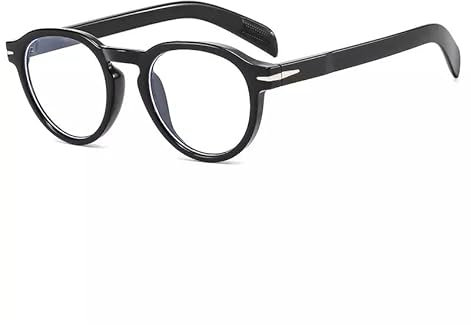 TECH-LINE-DIRECT FASHION ACCESSORIES Blue Light Blocking Round Glasses Retro Frame Clear Lens Vintage Glasses for Men Women (Black)