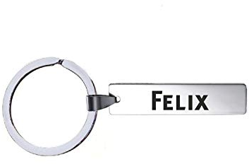 Schlüsselanhänger mit Namen - Felix - Edelstahl, silberfarben
