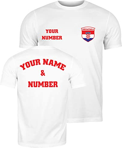 Fussball Trikot Herren | Personalisiertes Kroatien 2026 T Shirt mit eigenem Namen und Nummer